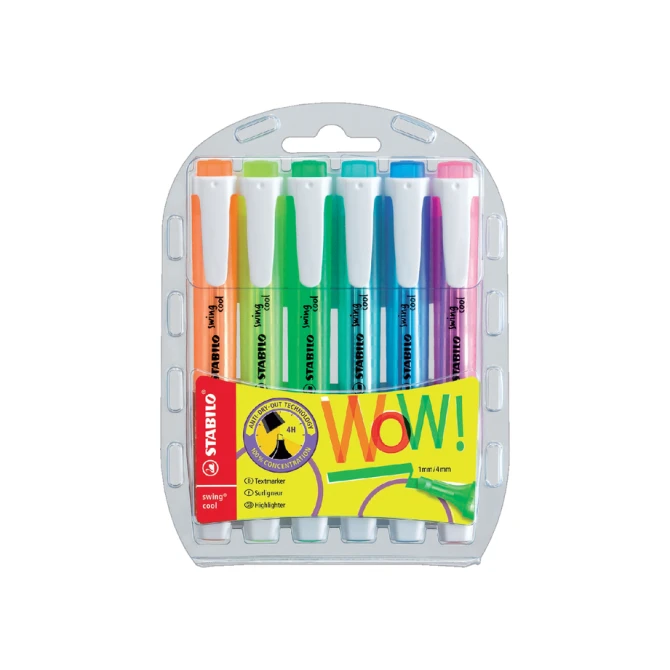 Markeerstift STABILO Swing cool 275/6 assorti etui à 6 stuks