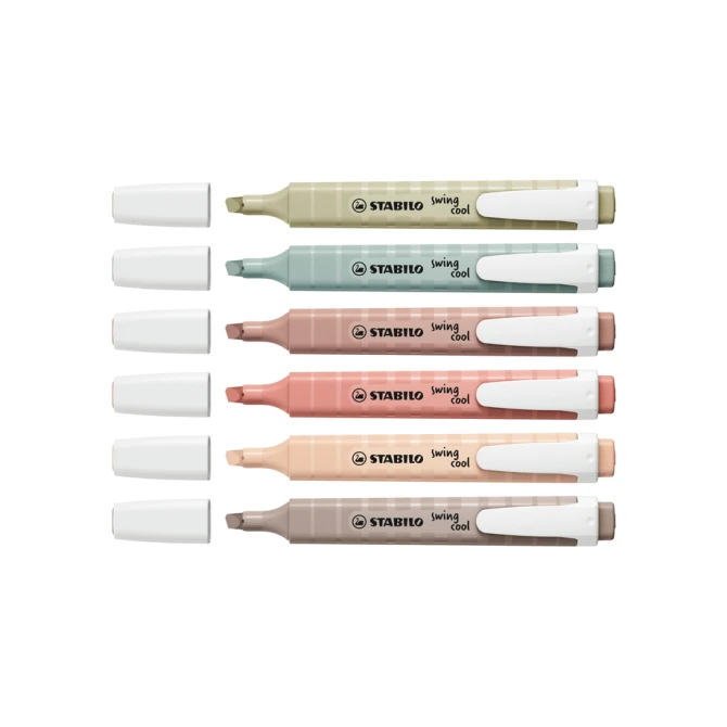 Markeerstift STABILO Swing cool nature colors assorti 6 stuks