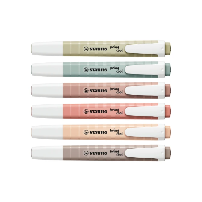 Markeerstift STABILO Swing cool nature colors assorti 6 stuks
