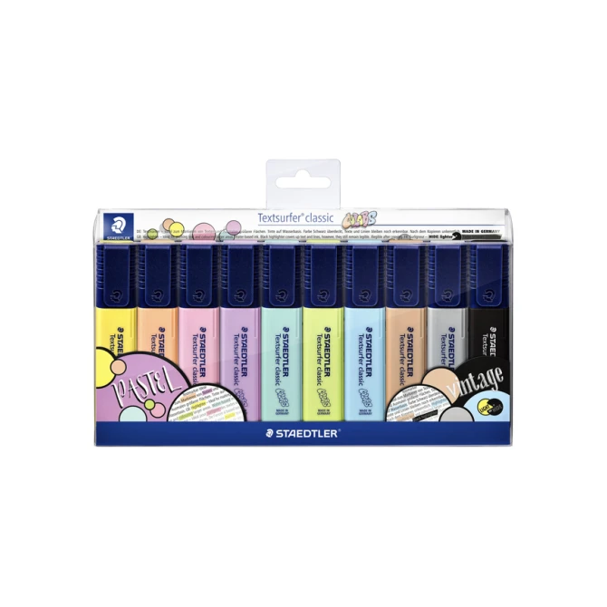 Markeerstift Staedtler 364 Textsurfer vintage en pastel  set à 10 stuks assorti