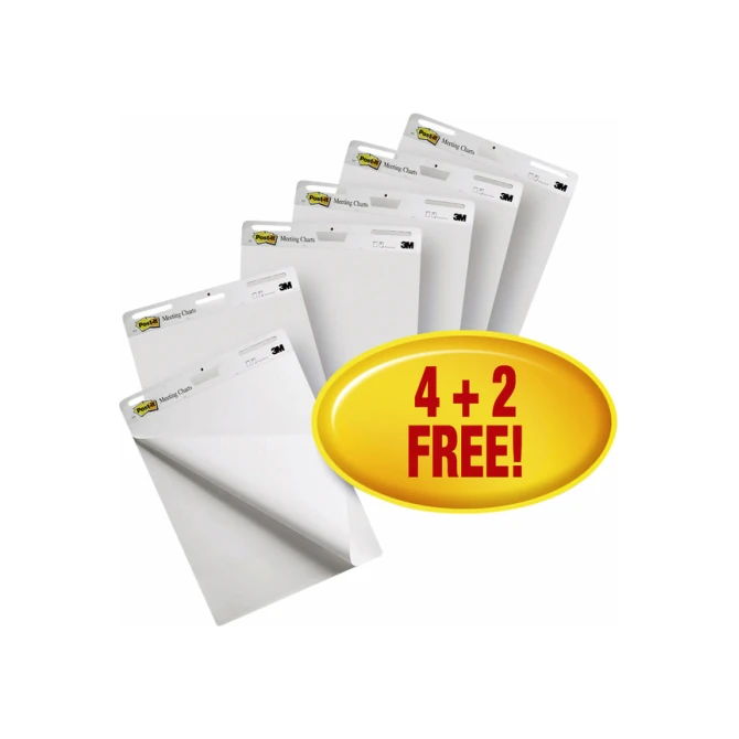 Meeting chart Post-it 559 Super Sticky 63.5x76.2mm wit 4+2 gratis