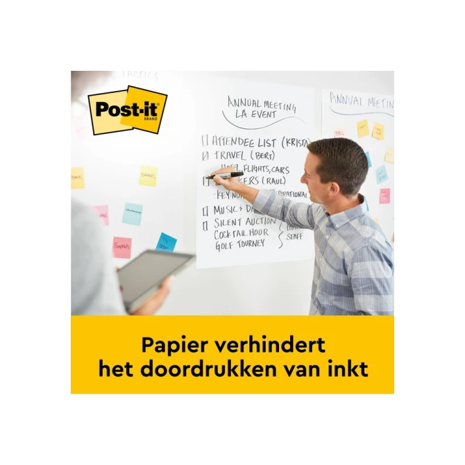 Meeting chart Post-it 563R Super Sticky 50,8x58,4cm met tafelstandaard wit 20 vel