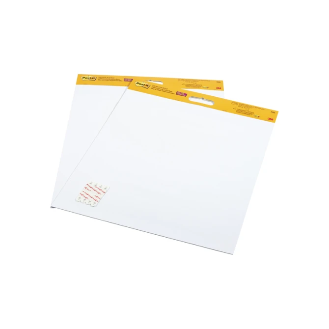 Meeting chart Post-it 566 Super Sticky 50.8x58.4cm wit incl Command bevestigingsstrip 2 stuks