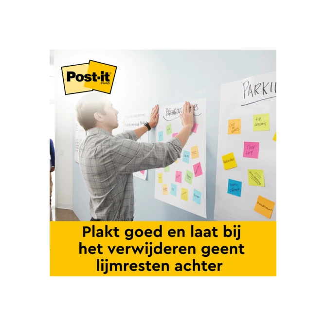 Meeting chart Post-it 566 Super Sticky 50.8x58.4cm wit incl Command bevestigingsstrip 2 stuks