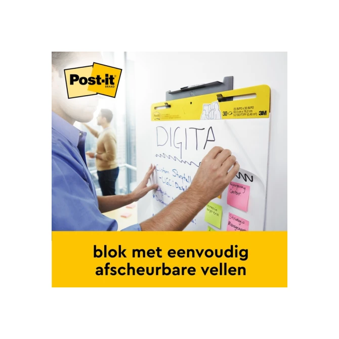 Meeting chart Post-it 566 Super Sticky 50.8x58.4cm wit incl Command bevestigingsstrip 2 stuks