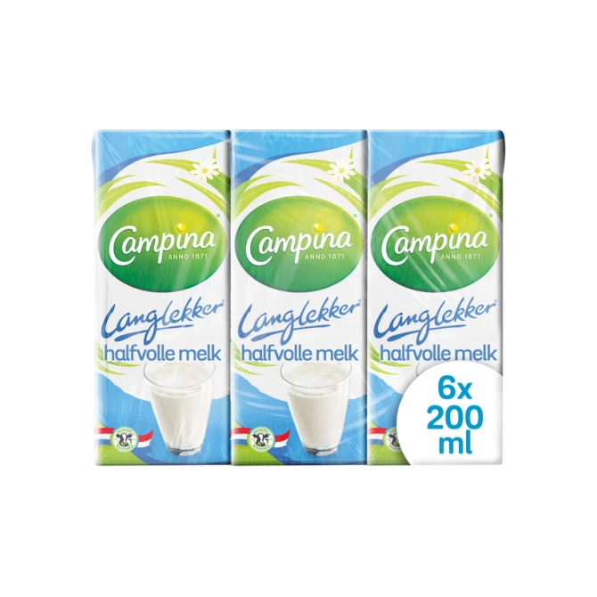 Melk Campina LangLekker halfvol 20cl 6 stuks