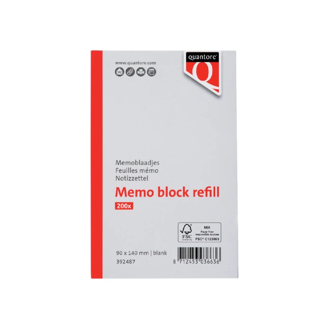 Memoblaadjes Quantore losbladig 140x90x20mm 200 vel