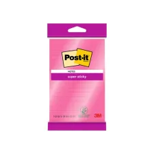 Memoblok 3M Post-it 4645 Super Sticky 101x152mm lijn roze