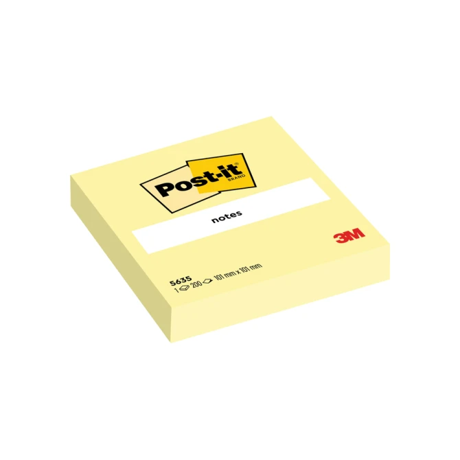 Memoblok 3M Post-it 563 101x101mm geel 200 vel