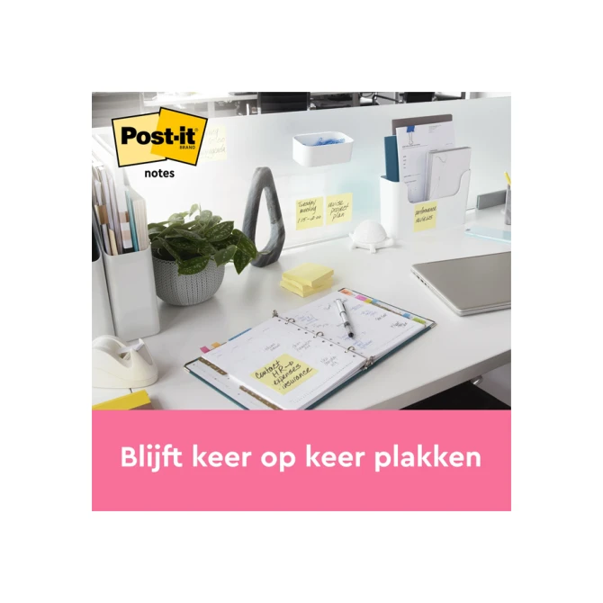 Memoblok 3M Post-it 563 101x101mm geel 200 vel
