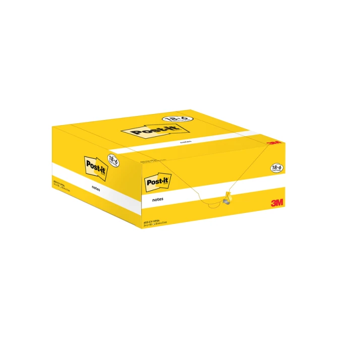 Memoblok 3M Post-it 653-CY 38mmx51mm geel voordeelpak