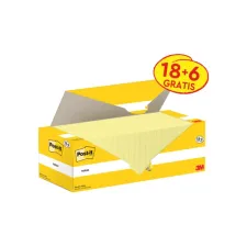 Memoblok 3M Post-it 654-CY 76x76mm geel voordeelpak
