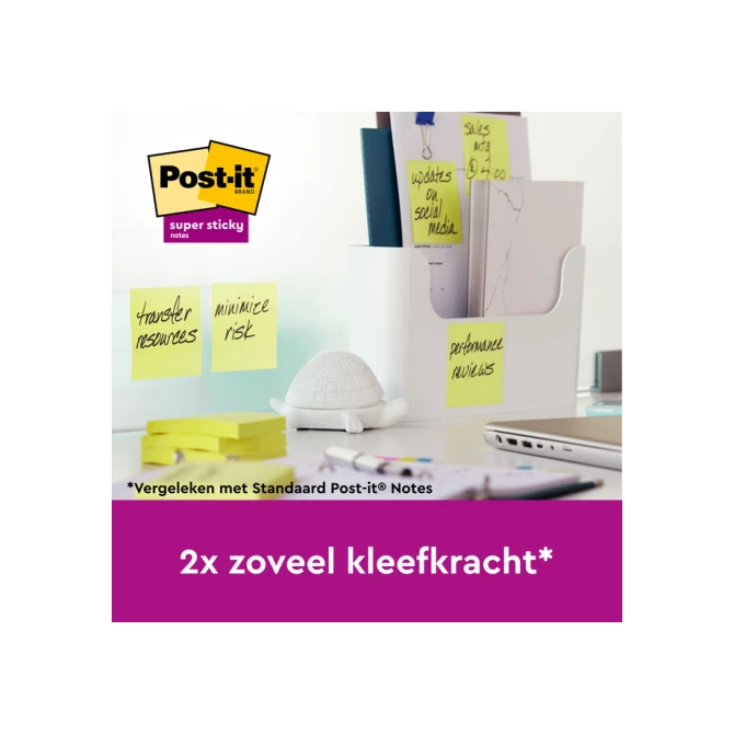 Memoblok 3M Post-it 654 RSSCOL 76x76mm geel 3+1 gratis