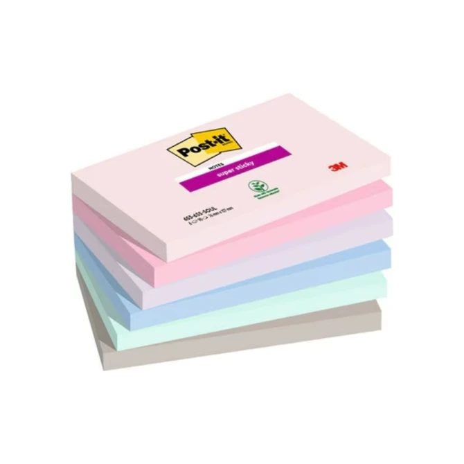 Memoblok 3M Post-it 655-6SS Super Sticky 76x127mm SOUL 6 stuks