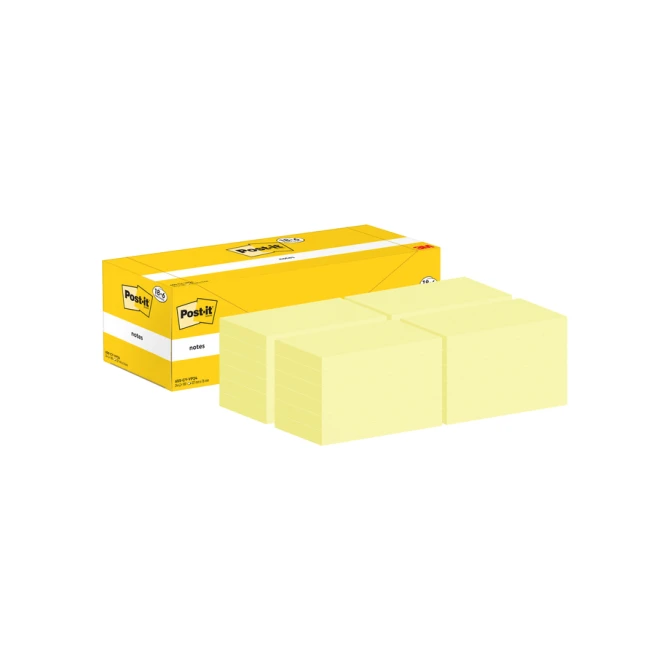 Memoblok 3M Post-it 655-CY 76x127mm geel voordeelpak