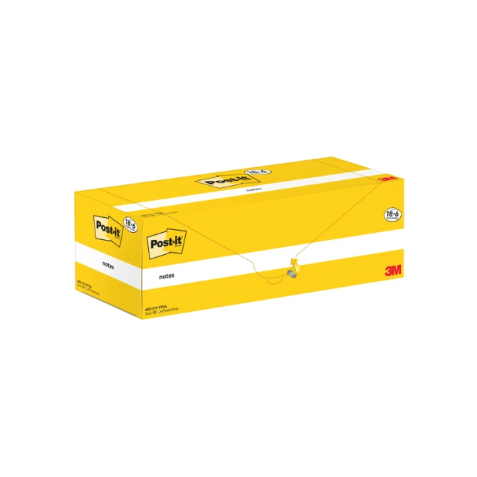 Memoblok 3M Post-it 655-CY 76x127mm geel voordeelpak