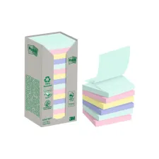 Memoblok 3M Post-it Z-Note R330 76x76mm recycle assorti kleur 16 stuks