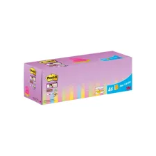 Memoblok 3M Post-it Z-Note R330 Super Sticky 76x76mm assorti kleur 20 + 4 gratis