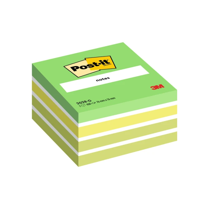 Memoblok Post-it 2028 76x76mm kubus pastel groen