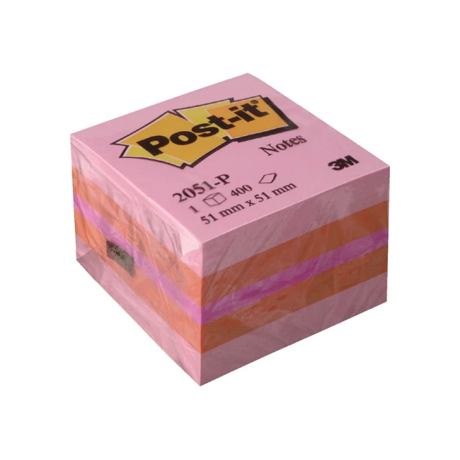 Memoblok Post-it 2051 51x51mm kubus roze