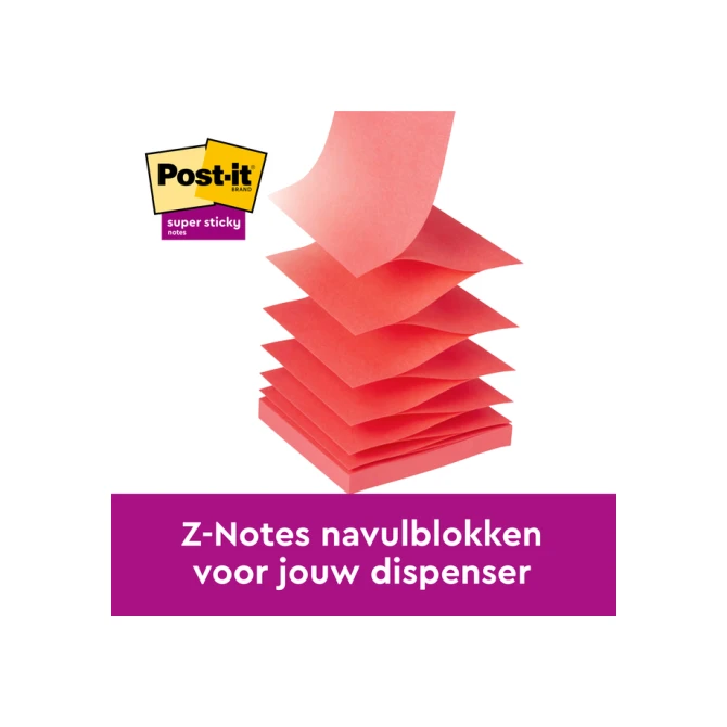 Memoblok Post-it 3M Z-Note R330 Super Sticky 76x76mm Carnival 6 stuks