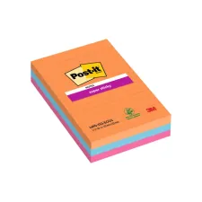 Memoblok Post-it 4690 Super Sticky 101x152mm lijn Bangkok 3 stuks