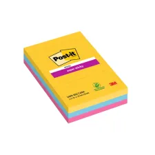 Memoblok Post-it 4690 Super Sticky 101x152mm lijn Carnival 3 stuks