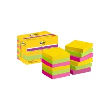 Memoblok Post-it 622 Super Sticky 47,6x47,6mm Carnival 12 stuks