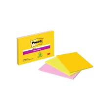 Memoblok Post-it 6445 Super Sticky 152x101mm assorti 3st