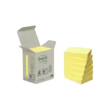Memoblok Post-it 653-1B recycled 38x51mm canary yellow 6 stuks