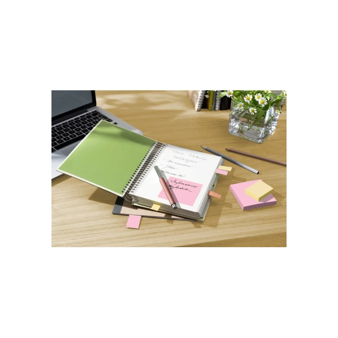 Memoblok Post-it 654-1B 76x76mm recycled geel 6 stuks