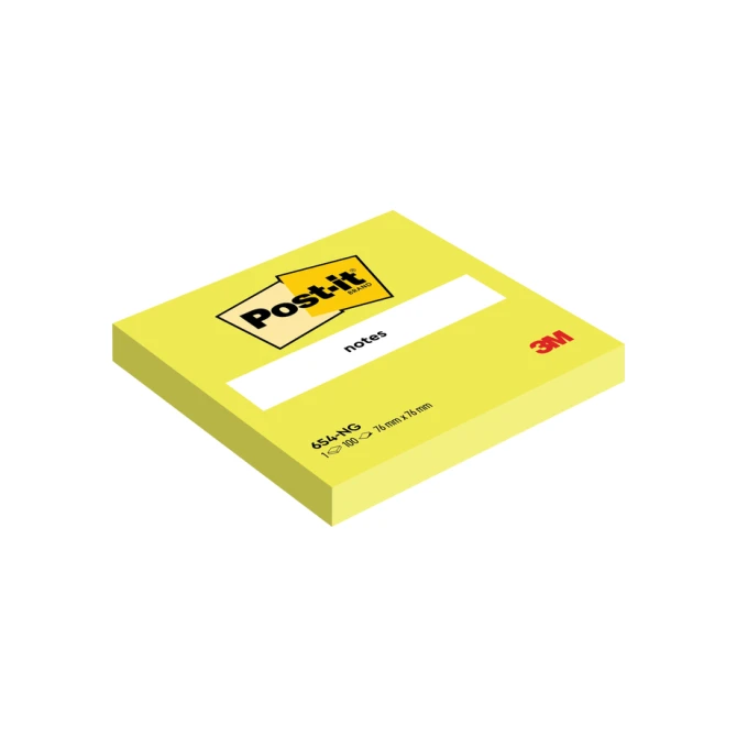 Memoblok Post-it 654 76x76mm neon groen 100 vel