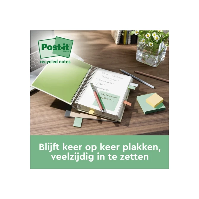 Memoblok Post-it 654 RSS12COL 76x76mm colour 14+4 gratis