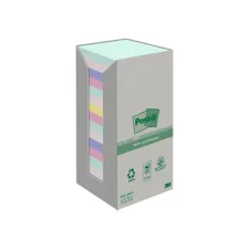 Memoblok Post-it 654-RTP 76x76mm recycled rainbow pastel 16 stuks