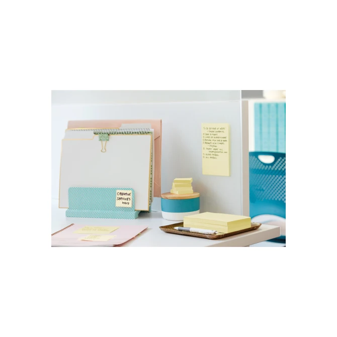 Memoblok Post-it 654 Super Sticky 76x76mm canary yellow 12 stuks