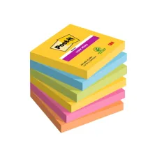 Memoblok Post-it 654 Super Sticky 76x76mm Carnival 6 stuks