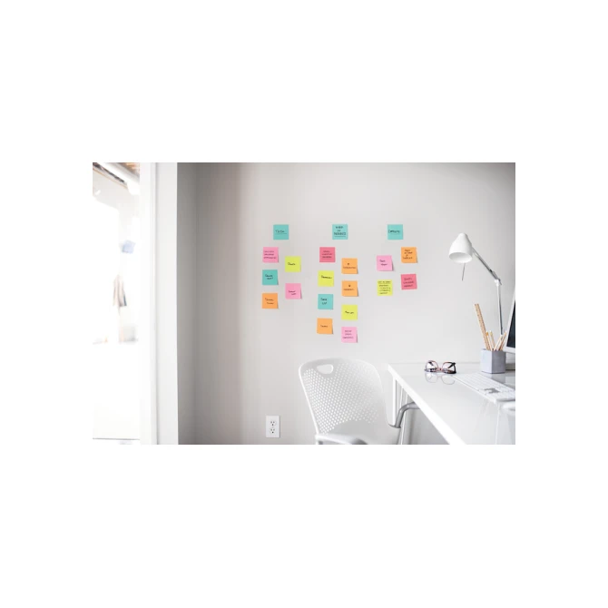 Memoblok Post-it 654 Super Sticky 76x76mm Carnival 6 stuks