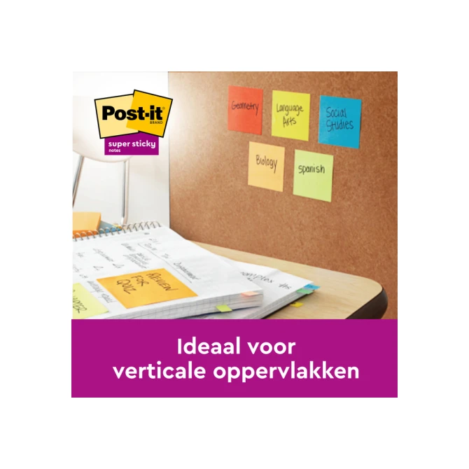 Memoblok Post-it 654 Super Sticky 76x76mm Soulful 6 stuks