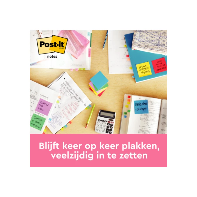 Memoblok Post-it 655 76x127mm gelijnd roze 6 stuks