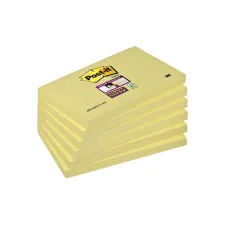Memoblok Post-it 655 Super Sticky 76x127mm geel 6 stuks
