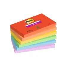 Memoblok Post-it 655 Super Sticky 76x127mm Playful 6 stuks