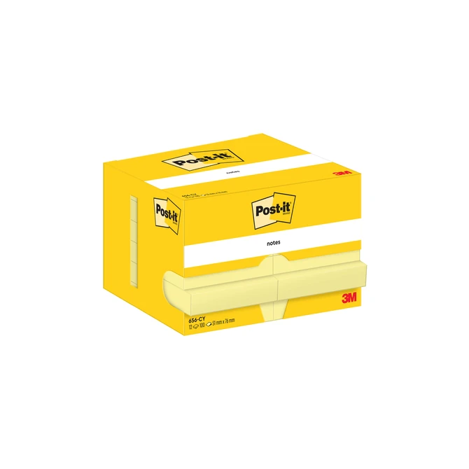 Memoblok Post-it 656 51x76mm canary yellow 12 stuks