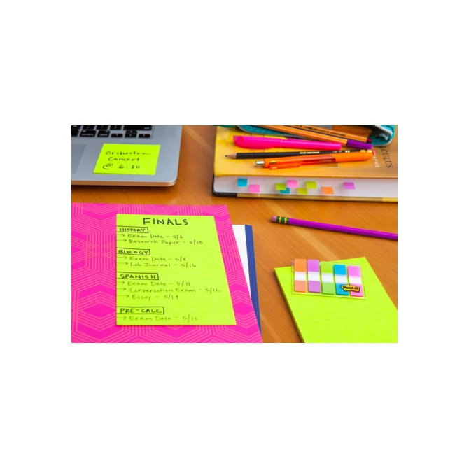 Memoblok Post-it 660 Super Sticky 102x152mm lijn rainbow 3 stuks
