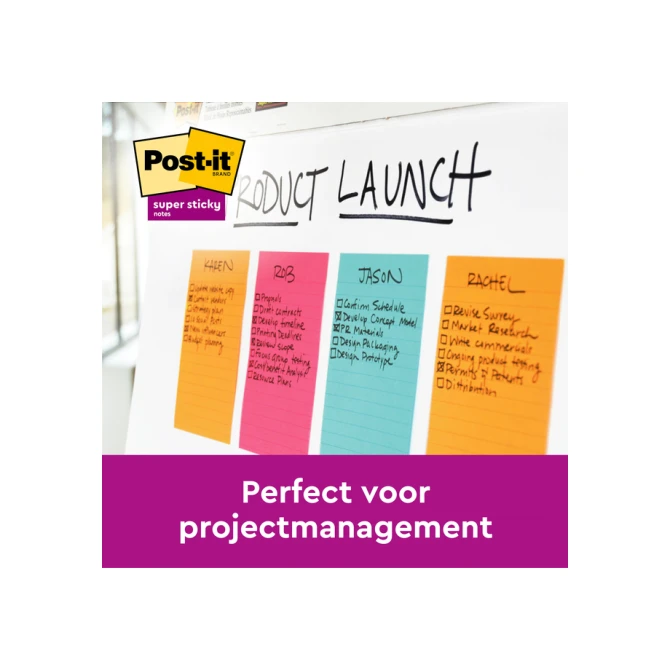 Memoblok Post-it 662 102x152mm ruit geel