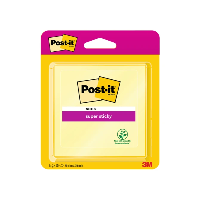 Memoblok Post-it 6920 Super Sticky 76x76mm geel