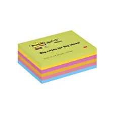 Memoblok Post-it 8645 Super Sticky 203x153mm assorti 6 stuks