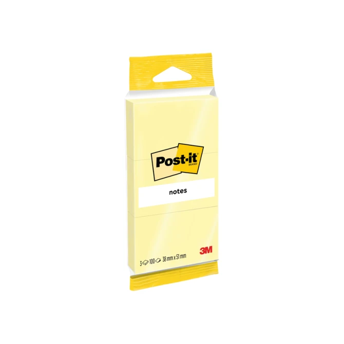 Memoblok Post-it Notes 6810 38x51mm canary yellow 3 stuks