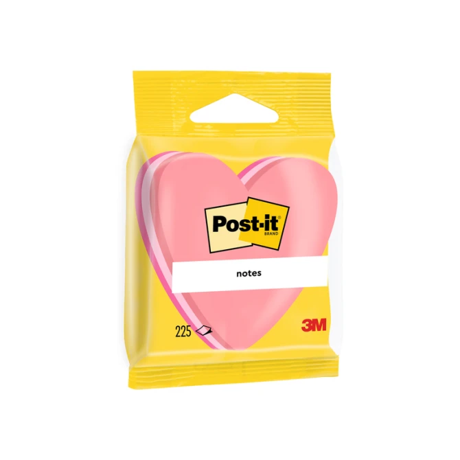 Memoblok Post-it Vormen 2007 70x70mm kubus hart roze