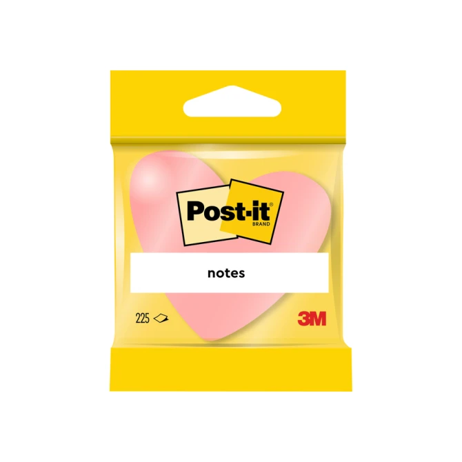 Memoblok Post-it Vormen 2007 70x70mm kubus hart roze