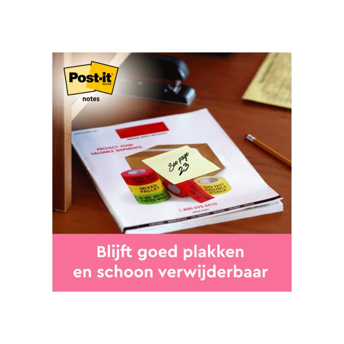 Memoblok Post-it Z-Note R330 76x76mm canary yellow 12 stuks